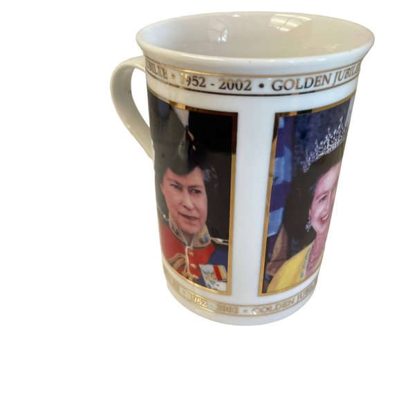 Vintage Golden Jubilee Queen Elizabeth II Commemorative 2002 Bone China 4"Hx3"W - Picture 8 of 9